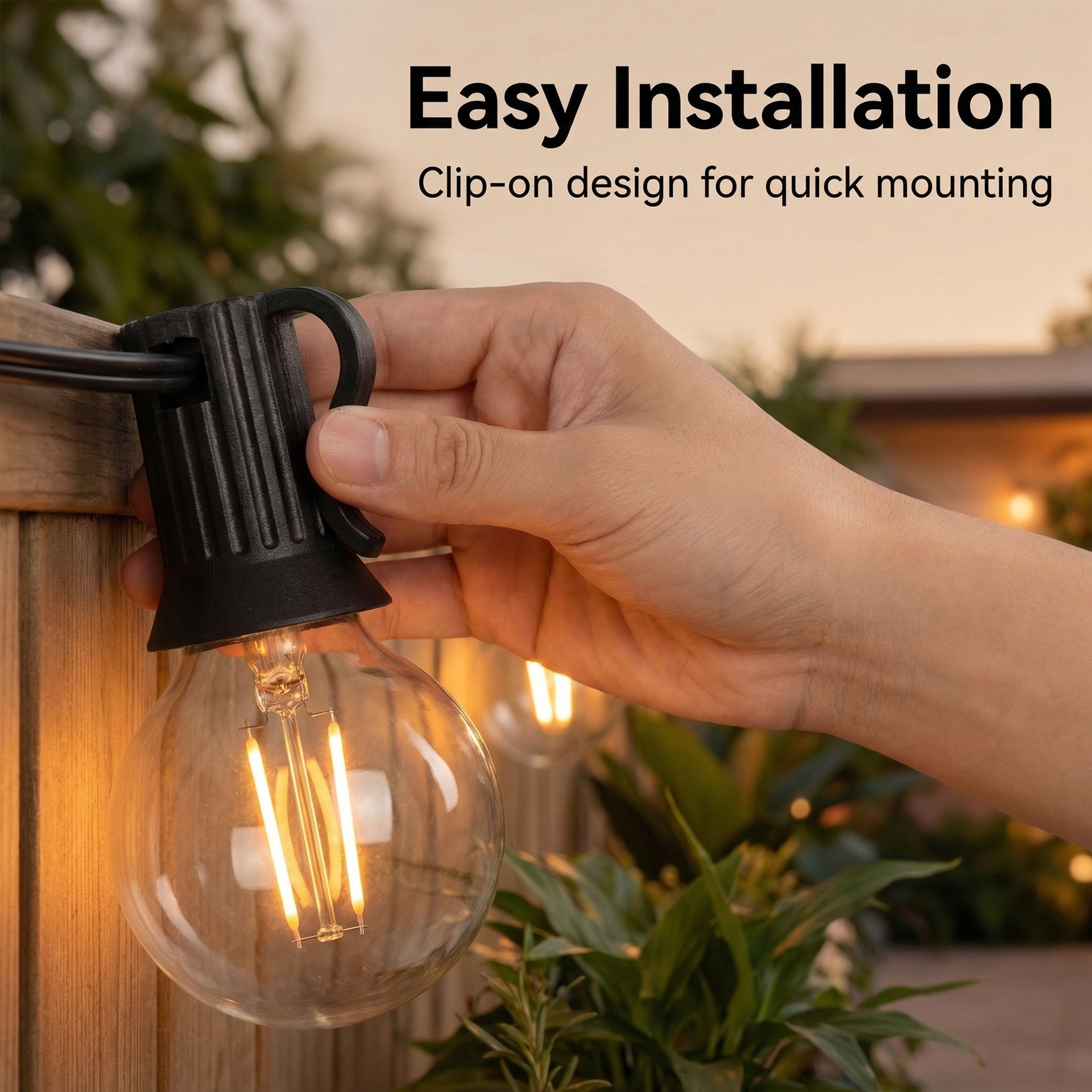 Al aire libre impermeable G40 camping string retro Edison lámpara de lámpara LED solar jardín decoración atmósfera lámpara de color
