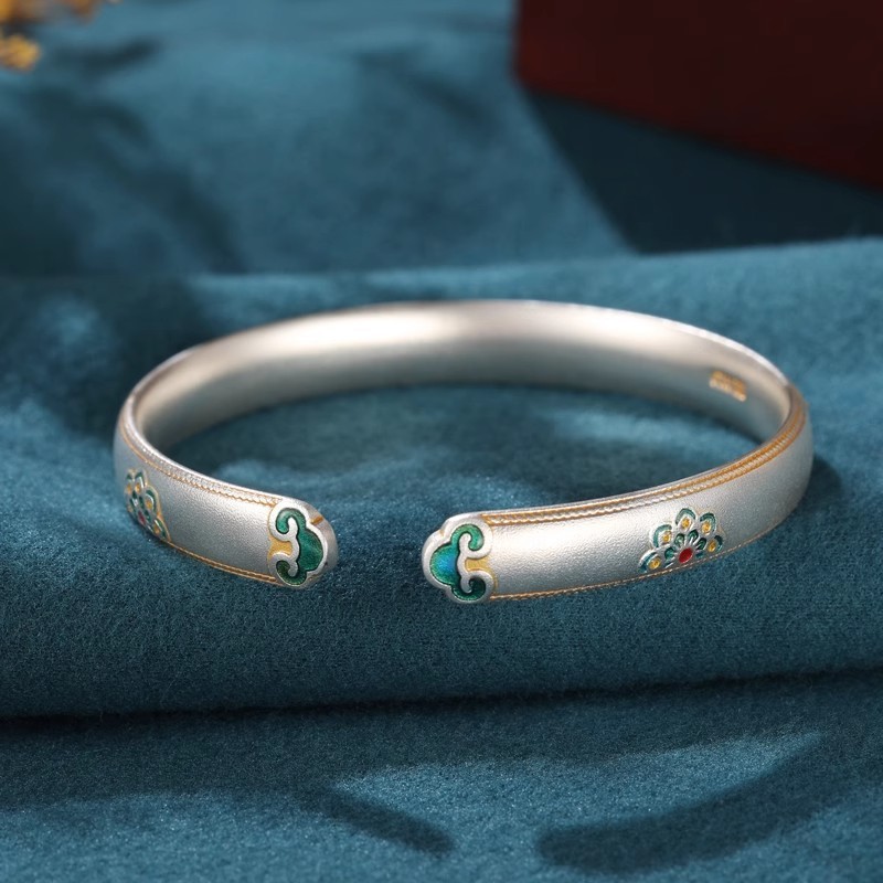 東洋の逸品！古代の金彩エナメル宝花如意ブレスレットは、絶妙でエレガントで豪華な古代の魅力を示しています。|undefined