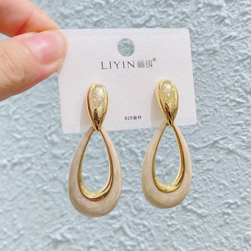 Liyin/Libeliying ドーパミンドロップ釉薬ペイントイヤリングニッチ春夏甘くて絶妙な s925 シルバー針イヤリング|undefined