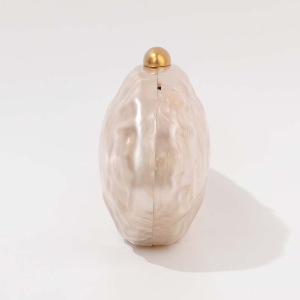 Elegante borsa a tracolla a forma di conchiglia in acrilico: pochette di ispirazione vintage per matrimoni, feste e uso quotidiano_voghion.com