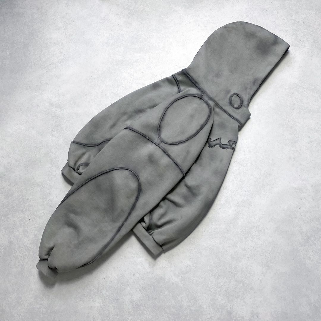 Men's Clothing Hole Hollow Patchwork Retro Long Sleeved Hoodie Jacket Hip Hop High Street Sweater_voghion.com