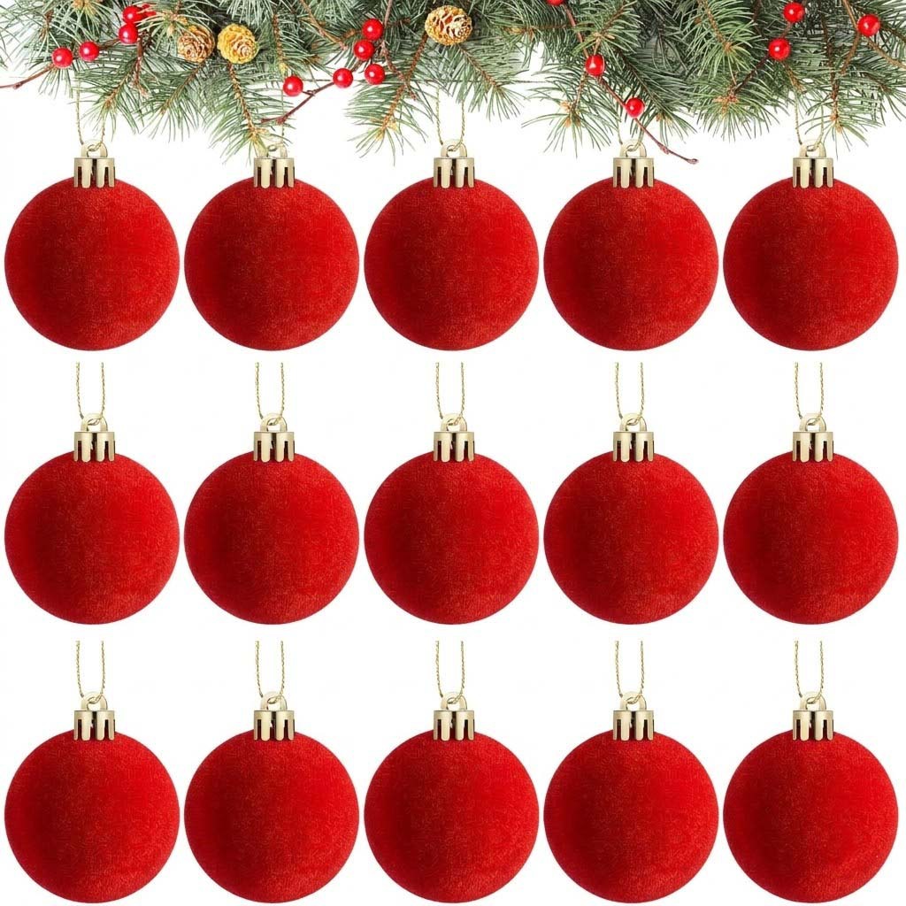 Navidad flotilla bola a granel decoración de Navidad 4 / 5 / 6 / 8cm colgando bola de Navidad colgando árbol de Navidad vino rojo tinta verde fruta verde