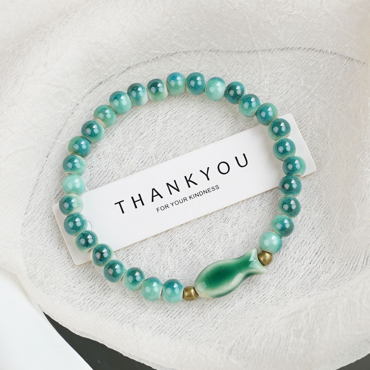 Jingdezhen pulsera de cerámica de verano mujer alta sensación galletas serie de gatos nicho diseño universal pulsera alta sensación