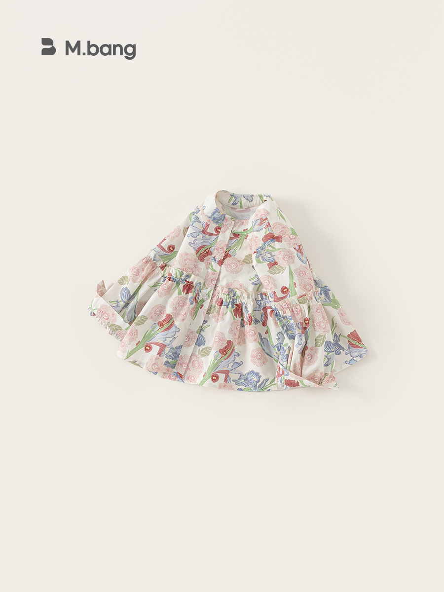 Yoobao ropa infantil primavera camisa de flores de niña 2025 nuevo estilo de ropa de manga larga para niños camisa de muñeca de bebé