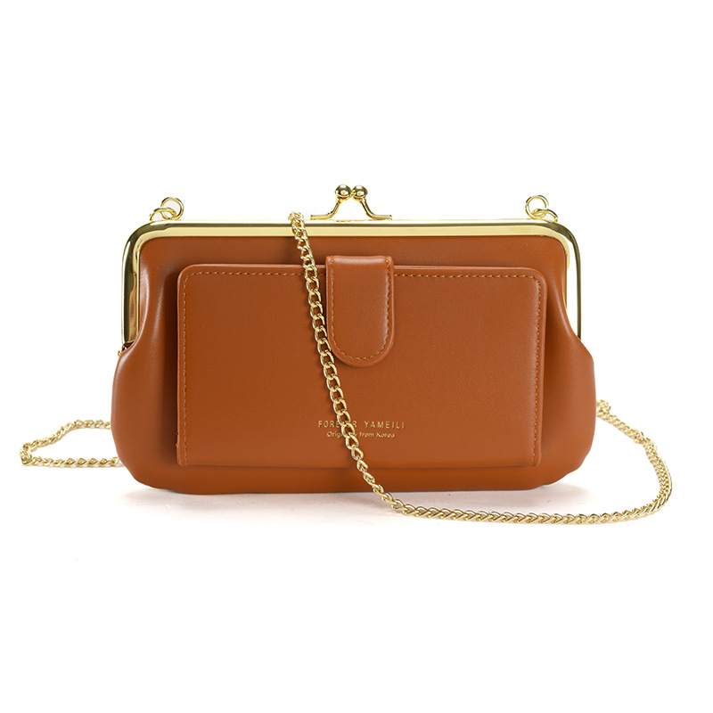 2024 nueva bolsa de hombro de una sola mujer bolso de cadena bolso multifuncional tarjeta de bolso de teléfono móvil bolso de marco de clip de billetes