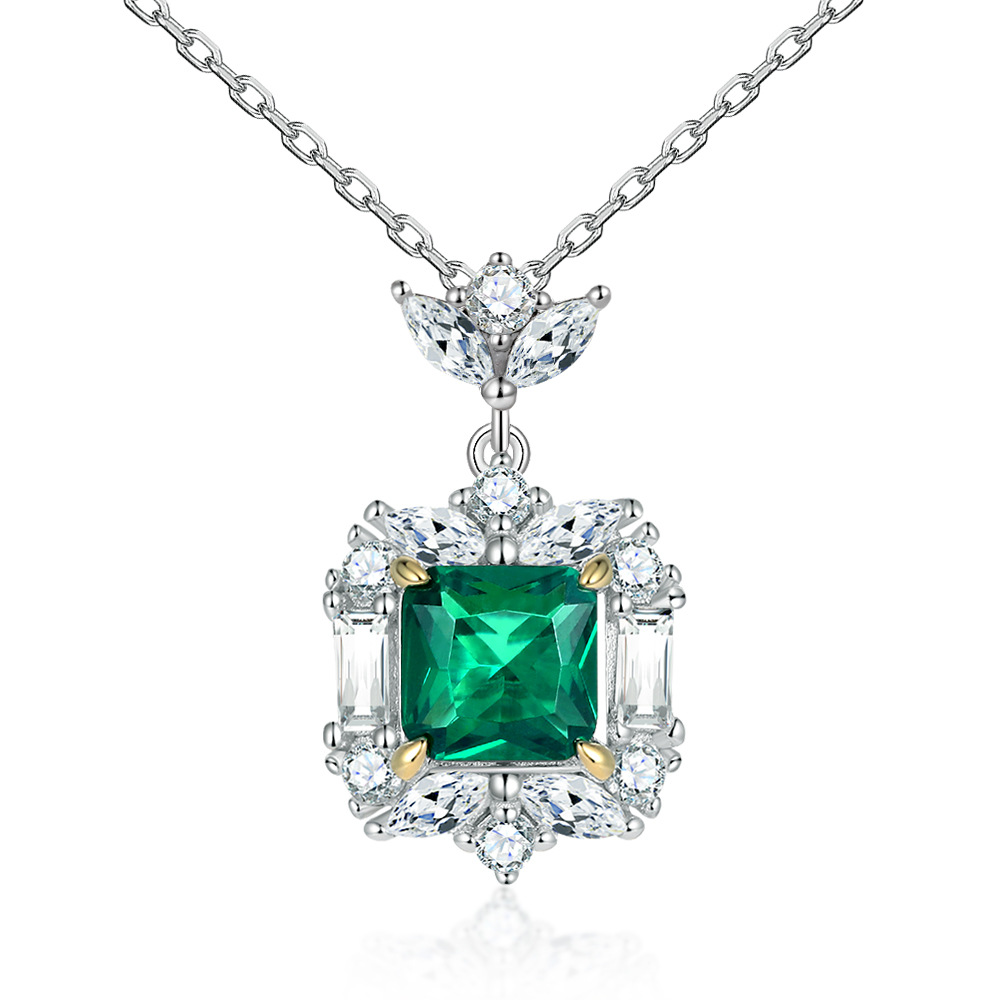 Fashionable square pendant with zircon