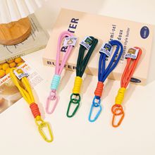 手腕款拼色挂绳编织钥匙扣男女短款出行防丢简约背包挂件手机挂绳