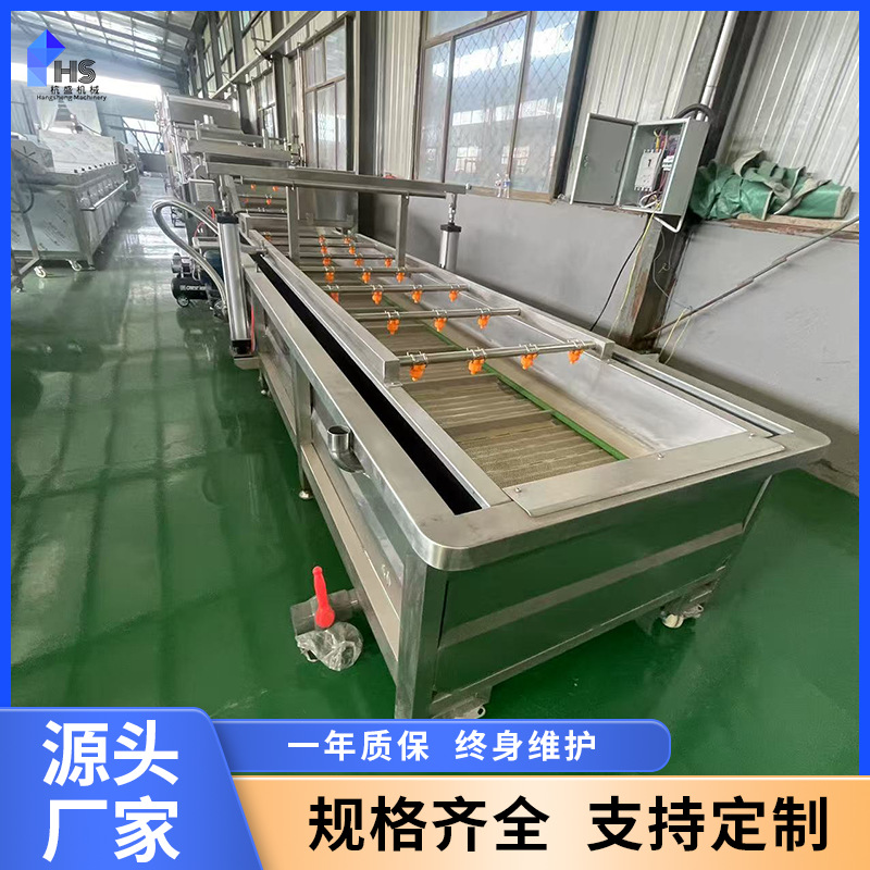 Máquina de limpieza de burbujas de pulverización de blueberry, equipo de limpieza de puerro, limpieza no destructiva de hojas y verduras, línea de flujo de secado por aire