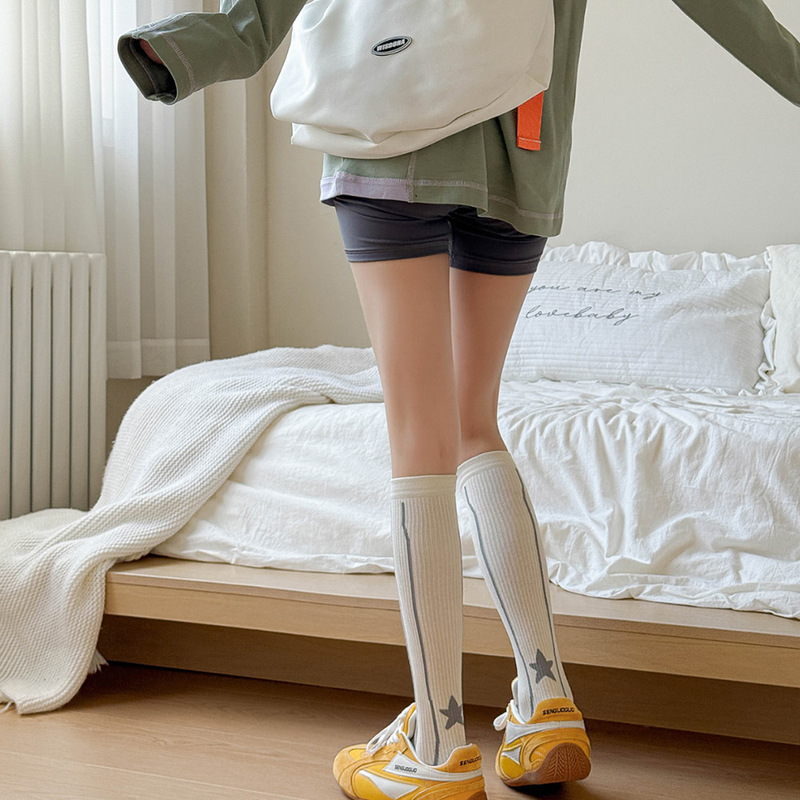 Suxinaimin Sports Socks Women's Fitness Pressure Socks Yoga Slimming Professional Running Skipping Rope Long Calf Socks