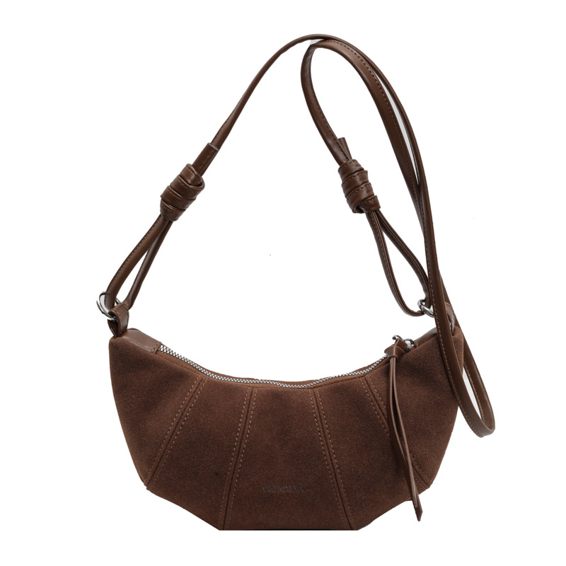 Retro Suede Bag For Women 2025 New Fashion Trendy Hobo Bag Textured Crossbody Shoulder Dumpling Bag - Thumbnail 5