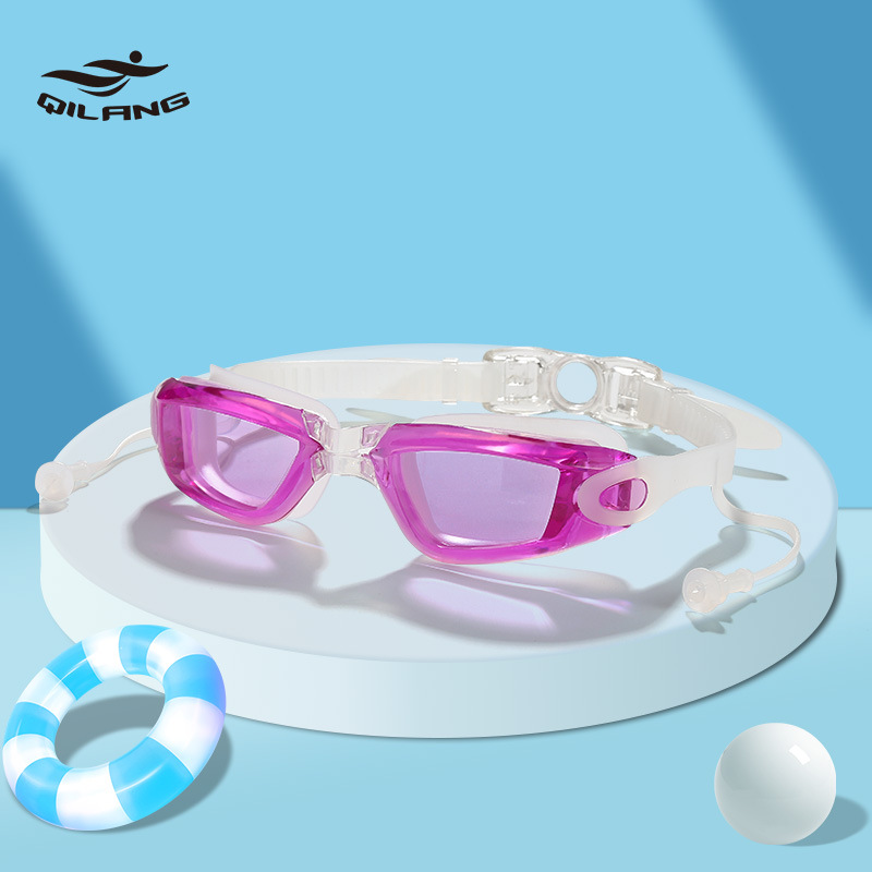 Gafas de Natación de Marco Grande con Tapones para Adulto, PC