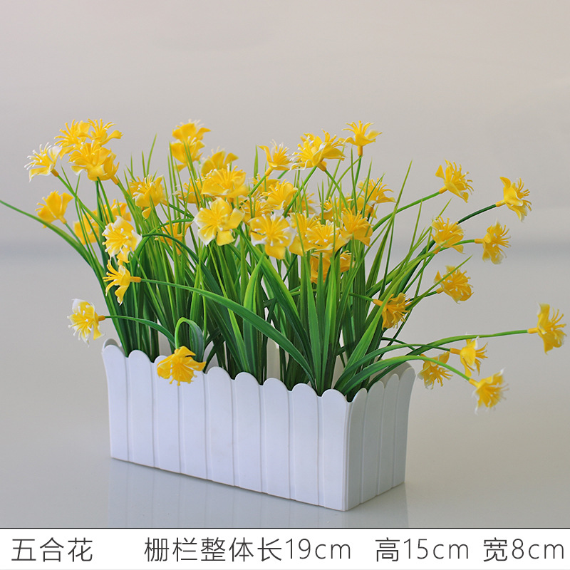 Flor artificial jardín de flores de plástico traje de valla de flores artificiales decoración de la ventana interior y exterior decoración floral decoración de la Mesa maceta flor