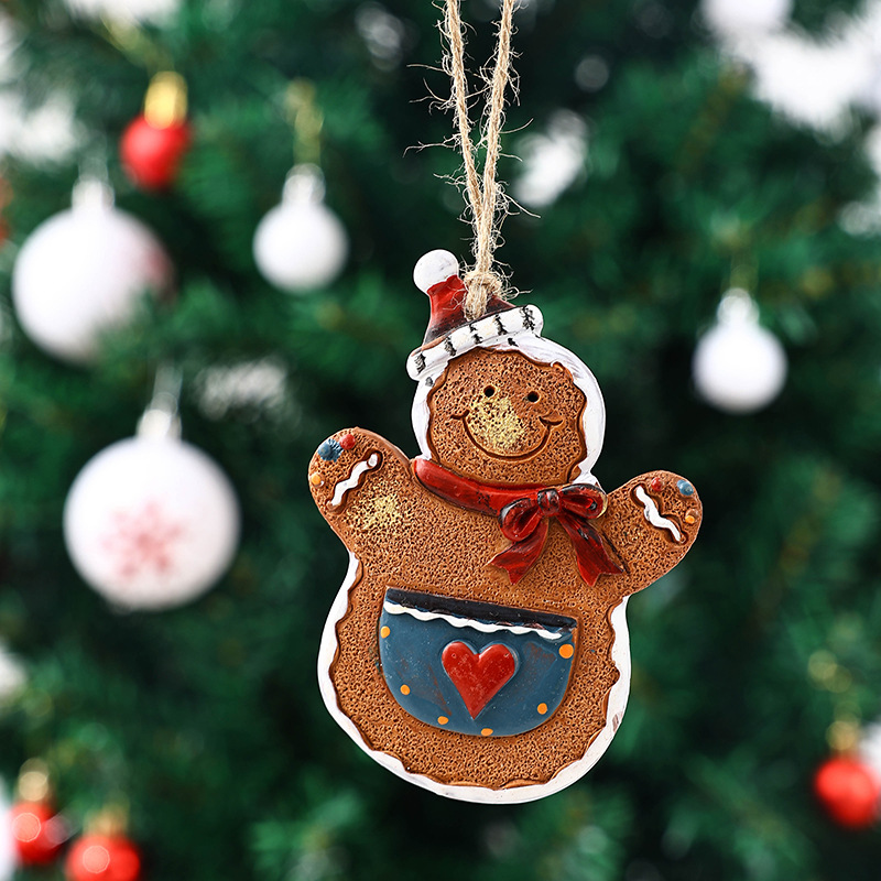 50g Weight pendant Home Textiles & Decor Type Hanging Ornaments Event & Party Supplies 1 Piece Quantity Party, Festival Occasion Resin Material Christmas Festival Gingerbread Pattern Cute Style Christmas Cute Gingerbread Resin Party Festival Hanging Ornaments 1