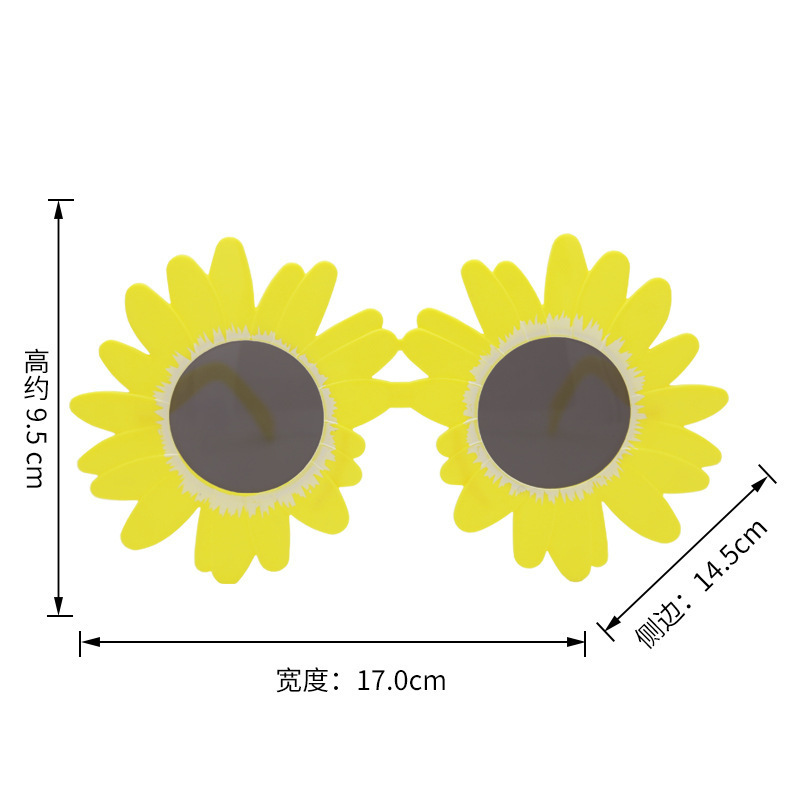 抖音と同じスタイルの花柄サングラス、小さなデイジーの花柄、ダンスパーティー、誕生日パーティー用サングラス、大きめフレーム|undefined