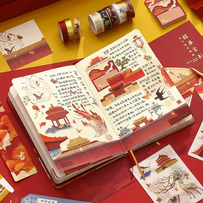 2023 National Tide Новый ручной книжный костюм Китайский стиль Блокнот с высокой цветовой стоимостью Творческая антикварная Подарочная коробка Изготовление на заказ