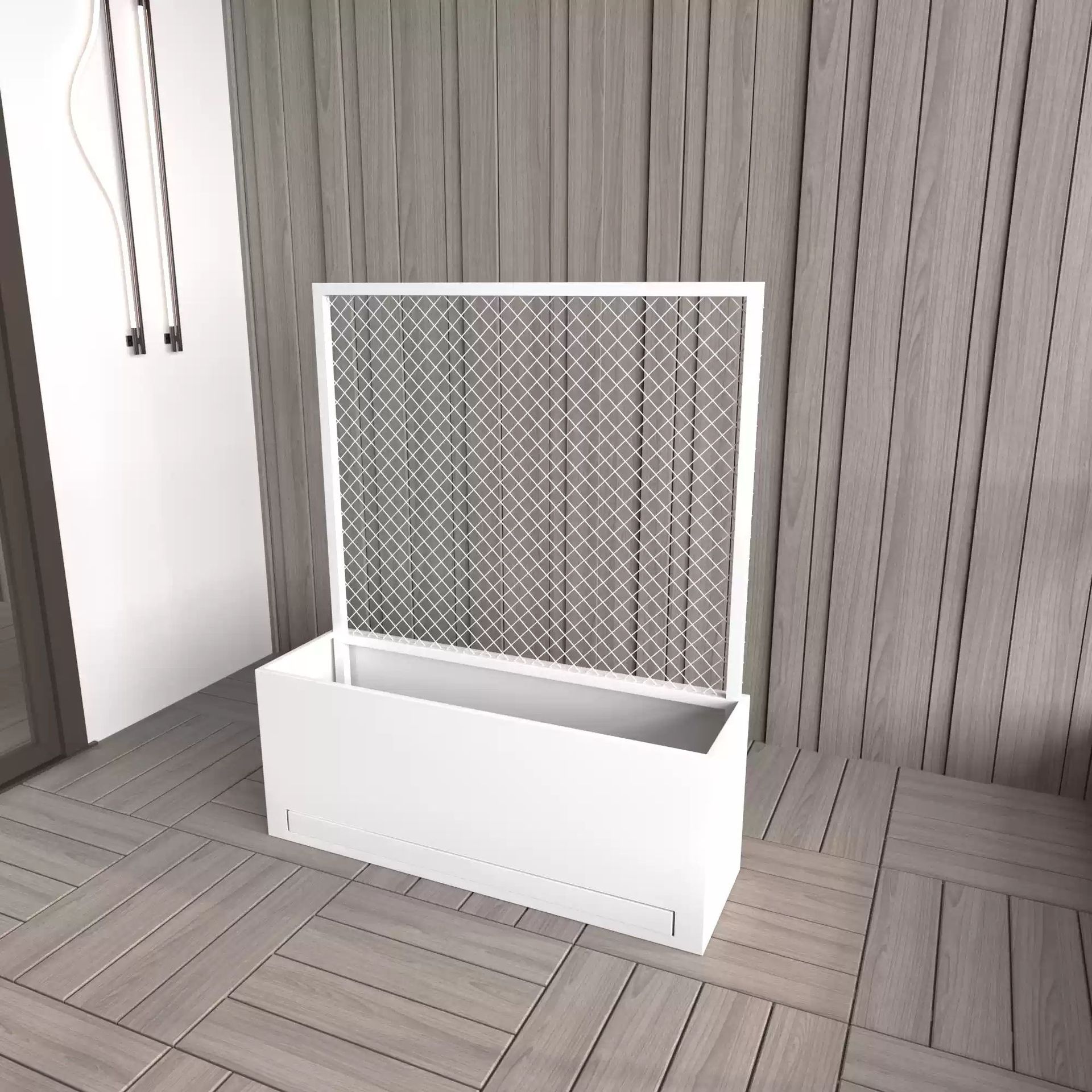 Caja de flores de balcón combinación de maceta de acero inoxidable terraza caja de plantación de tarjetas de escalones barandilla diseño gratuito caja de flores exclusiva