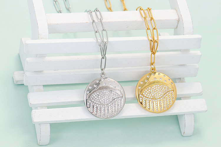 Wedding, Travel Occasion Fashion Copper Micro-encrusted Zircon Devil's Eye Pendent Short Sweater Chain