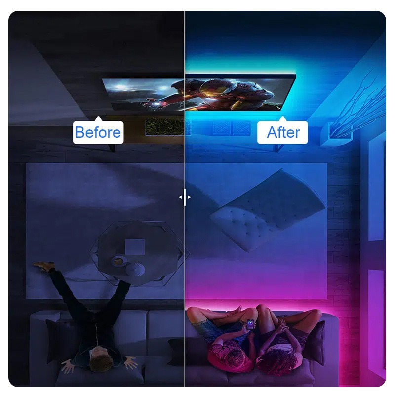 24-key USB 5V low-voltage LED strip 2835 tri-color red green blue RGB LED strip best-selling online 60 lights/meter set