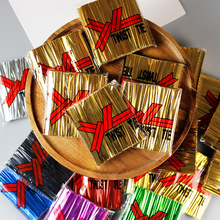 8cm10cm现货金色棒棒糖面包袋婚庆礼盒扎丝扎带捆扎绳雪糕袋扎丝