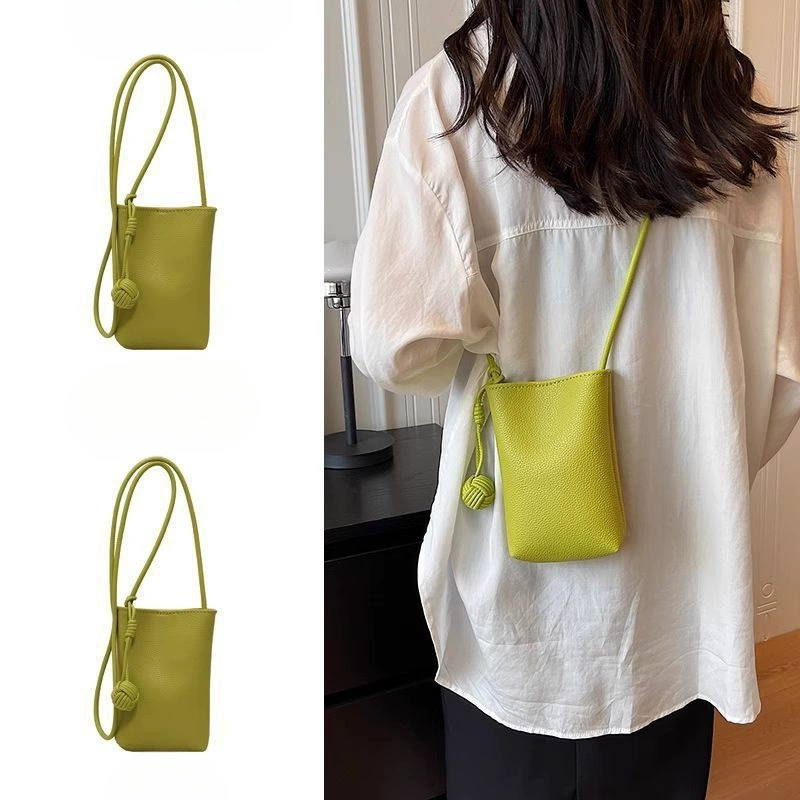 Летняя суперпопулярная маленькая сумка через плечо для девочек, новая зеленая мини-сумка для мобильного телефона с текстурой для прогулок