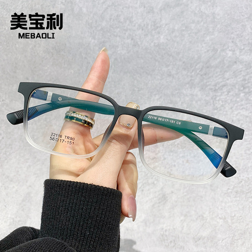 22116 new physical store glasses myopia retro square frame TR90 eye frame fashion decorative flat glasses frame