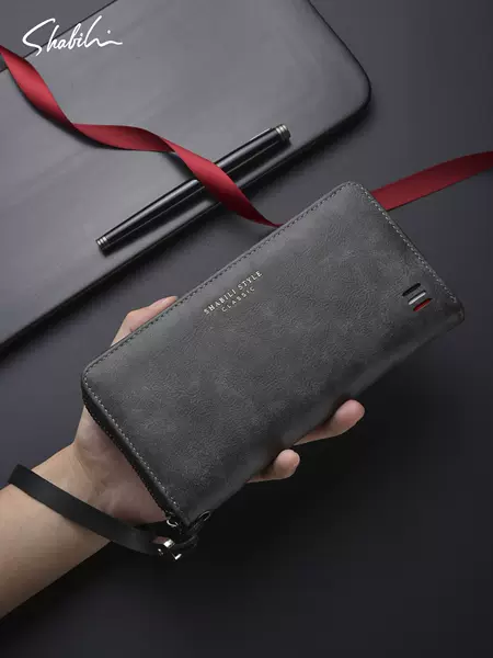 Shabili New Men's Wallet Cross-Border Multi-Card Slot Long Wallet Coin Purse Large Capacity Clutch Bag Factory