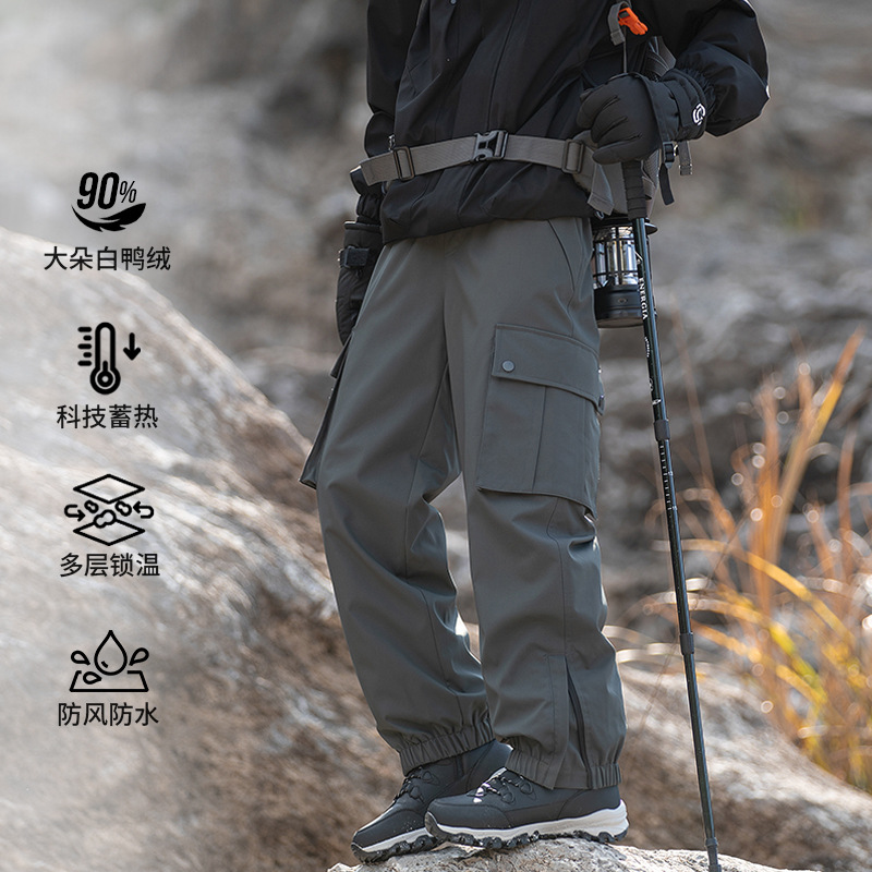 Foreign Trade Cross-Border Trendy Brand Winter New Model with 90% Duck down Hardshell down Ski Pants with Multi-Layer Thermal Insulation Technology