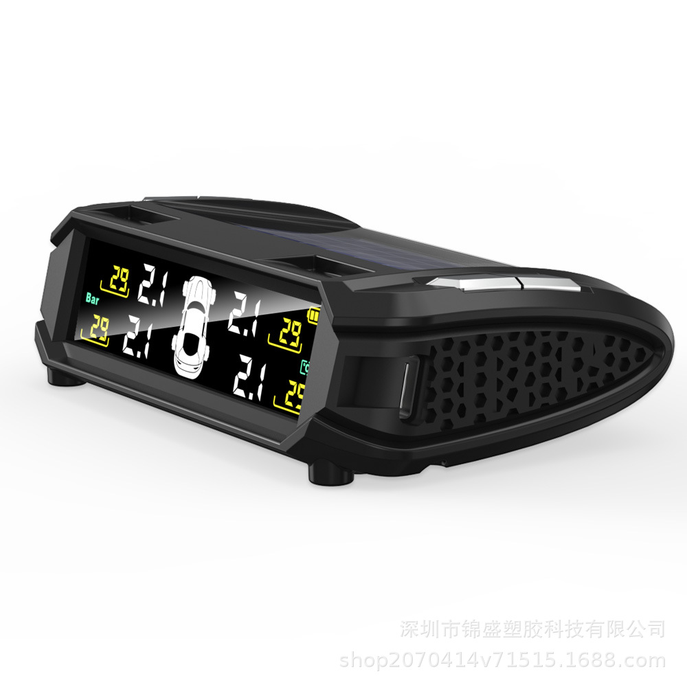 Vehicle Tire Pressure Monitor Tpms Built-In External Wireless Solar Pressure Sensor Tire Pressure Detection Monitor