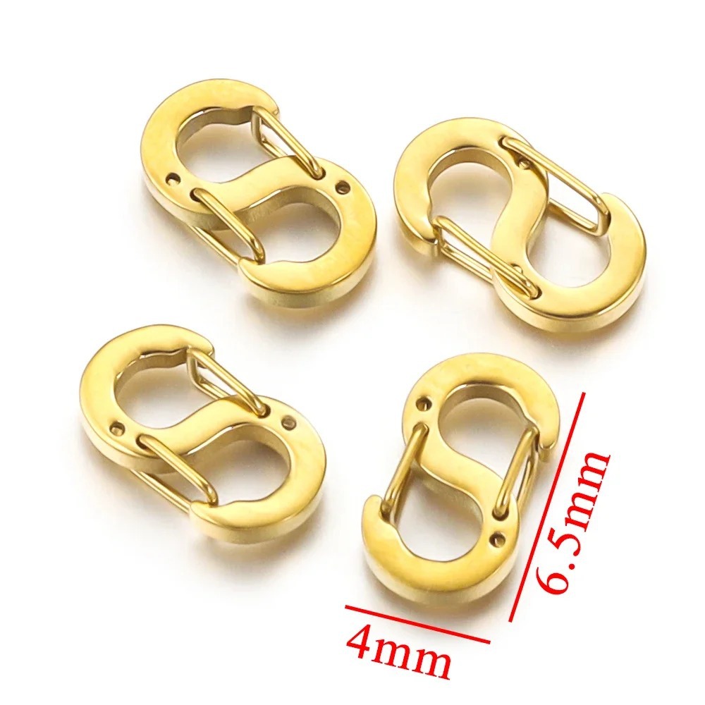 Acero inoxidable hebilla de 8 palabras collar de pulsera en forma de S hebilla de conexión equipaje hebilla de suspensión rápida accesorios de ajuste de vacío hebilla