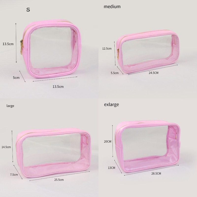 クロスボーダー防水透明 PVC 化粧品バッグ女の子のためのジッパー大容量旅行トイレタリー収納袋ポータブル化粧品バッグ|undefined