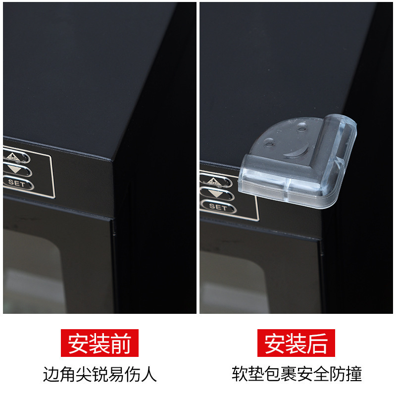 机の角の衝突防止角の角の柔らかいぶつかり防止の直角の包みのテーブルの戸棚の角のガラスの保護カバーの透明なシリコンテープ|undefined