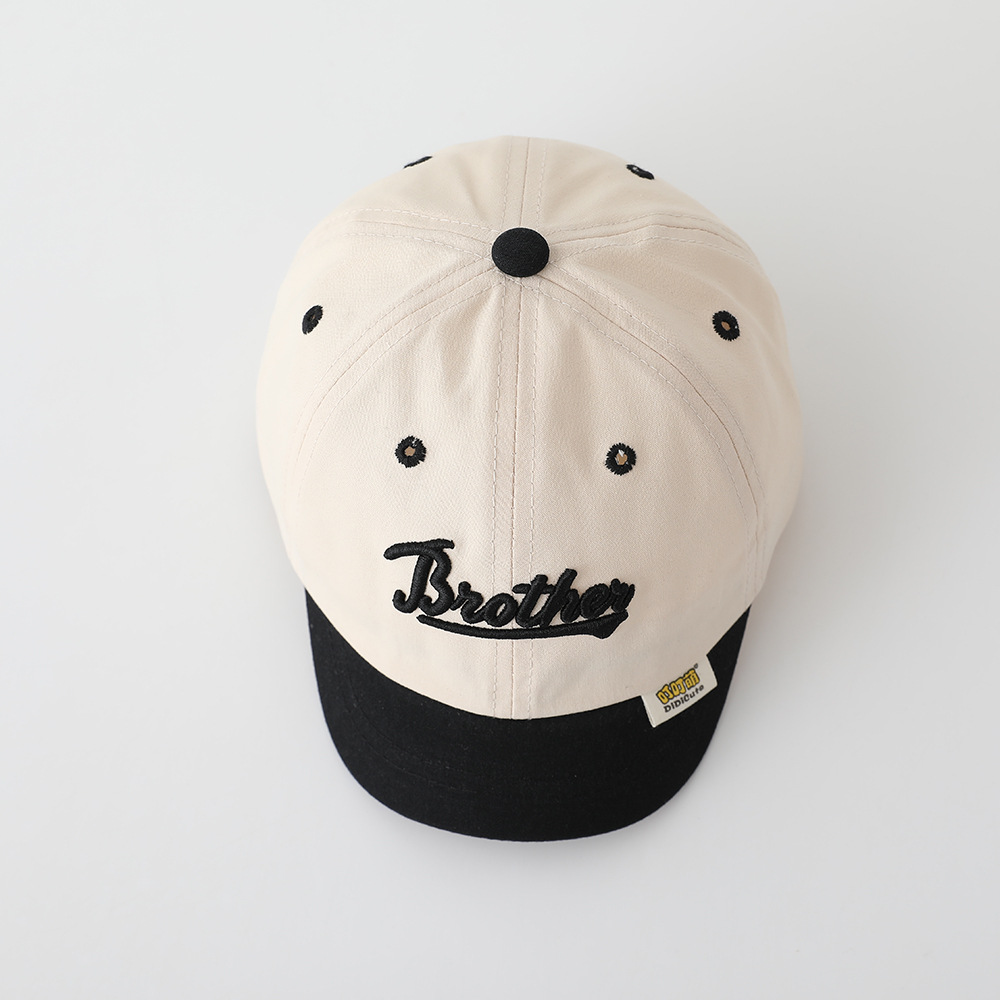Cappello da sole casual per bambini UPF 50+ con blocchi di colore, cappellino per neonati, primavera/autunno, con visiera corta, cappello da baseball alla moda per bambini._voghion.com