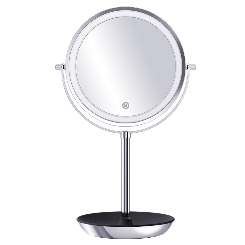 Espejo de maquillaje LED con luz Internet celebridad Luz de relleno femenina pequeño espejo dormitorio de estudiantes escritorio portátil espejo de tocador de doble cara