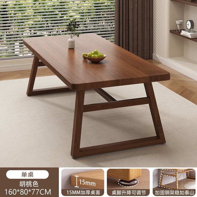 Mesa de comedor comercial, restaurante de barbacoa, restaurante de comida rápida, mesa de comedor, silla de combinación, mesa de recepción rectangular de color nuez