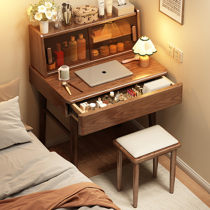 Solid Wood Simple Style Dressing Table Small Apartment 60/70Cm/Long Dressing Table Bedroom Multifunctional Bedside Small Desk