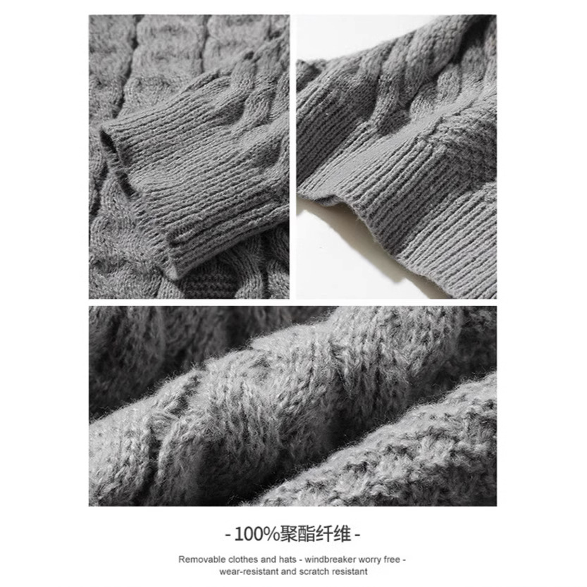 JIAN HENG 겨울 새로운 일본과 한국 하프 터틀넥 풀오버 스웨터 남자 니트 스웨터 트렌디 브랜드 캐주얼 루즈 스웨터 여성 아메리칸 스타일