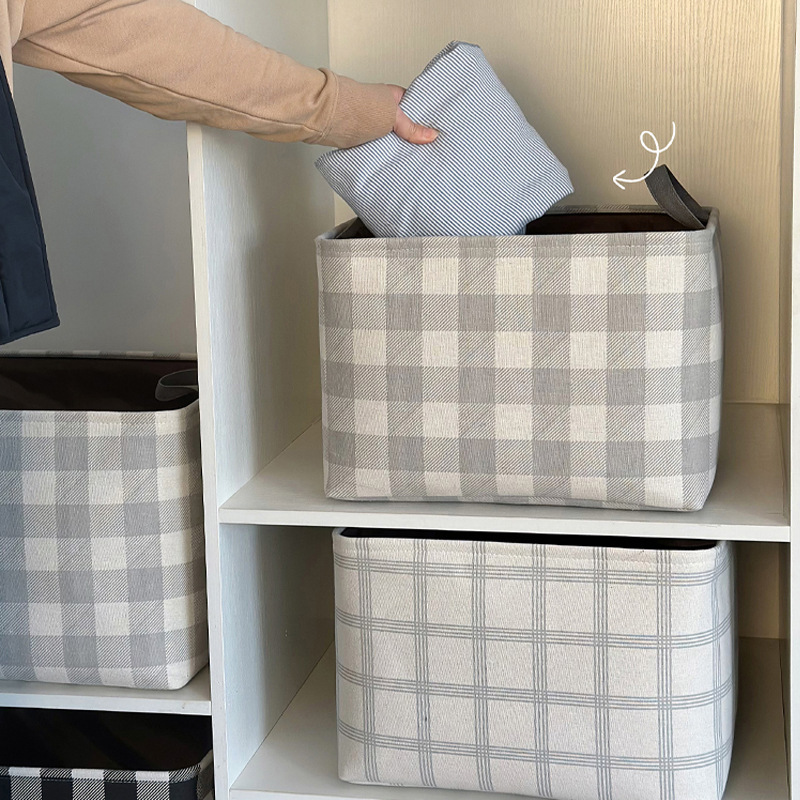 Washable Folding Storage Basket Household Wardrobe Clothes Finishing Thickened Fabric Storage Basket Student Dormitory Dirty Clothes Basket