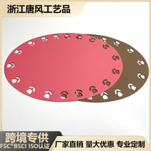 亞馬遜數碼印花皮革餐墊防燙隔熱墊橢圓形餐桌墊皮革定制免洗