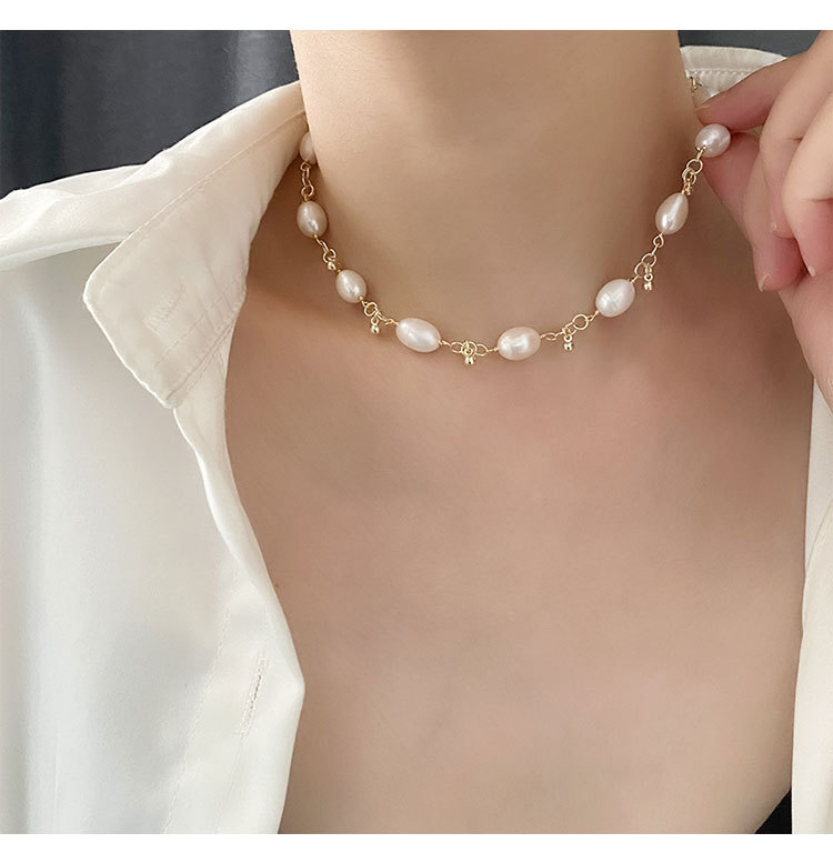 INS Style Round Pearl Copper Plating Necklace 1 Piece