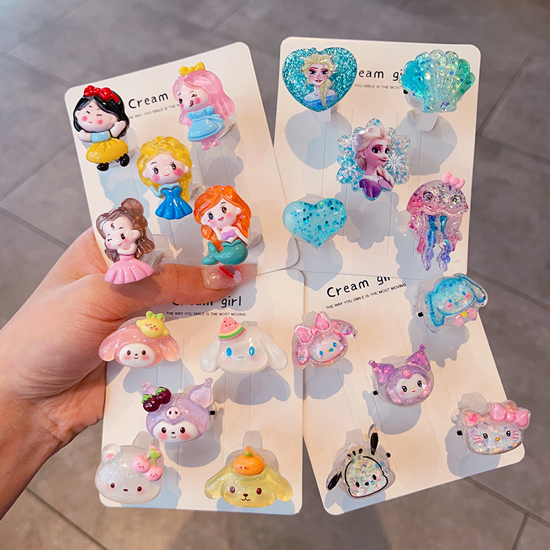cartoon children‘s luminous ring girls‘ cute ring little girl‘s birthday gift ring children‘s ring toy