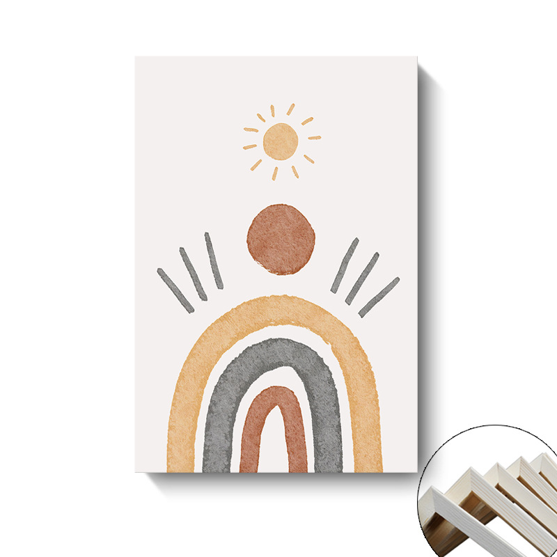 Pintura decorativa nórdica dibujos animados interesantes alfabeto numérico puerta arcoíris dinosaurio dormitorio infantil cuelga pintura marco interior pintura image 10