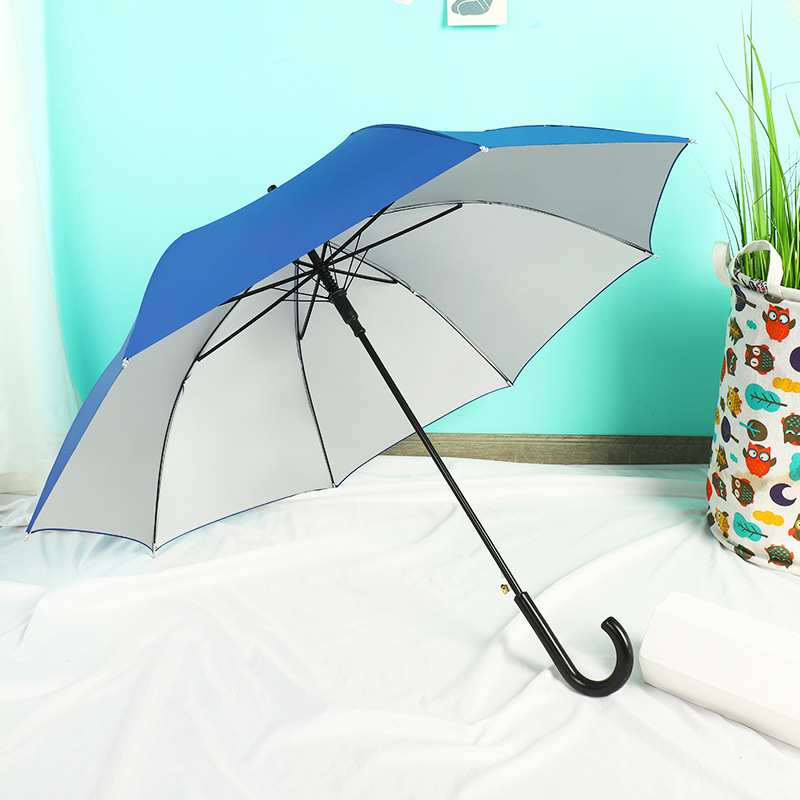 Mango curvo de madera maciza paraguas de golf paraguas de negocios abierto automático de 25 pulgadas paraguas recto de los hombres paraguas de publicidad de logotipo impreso