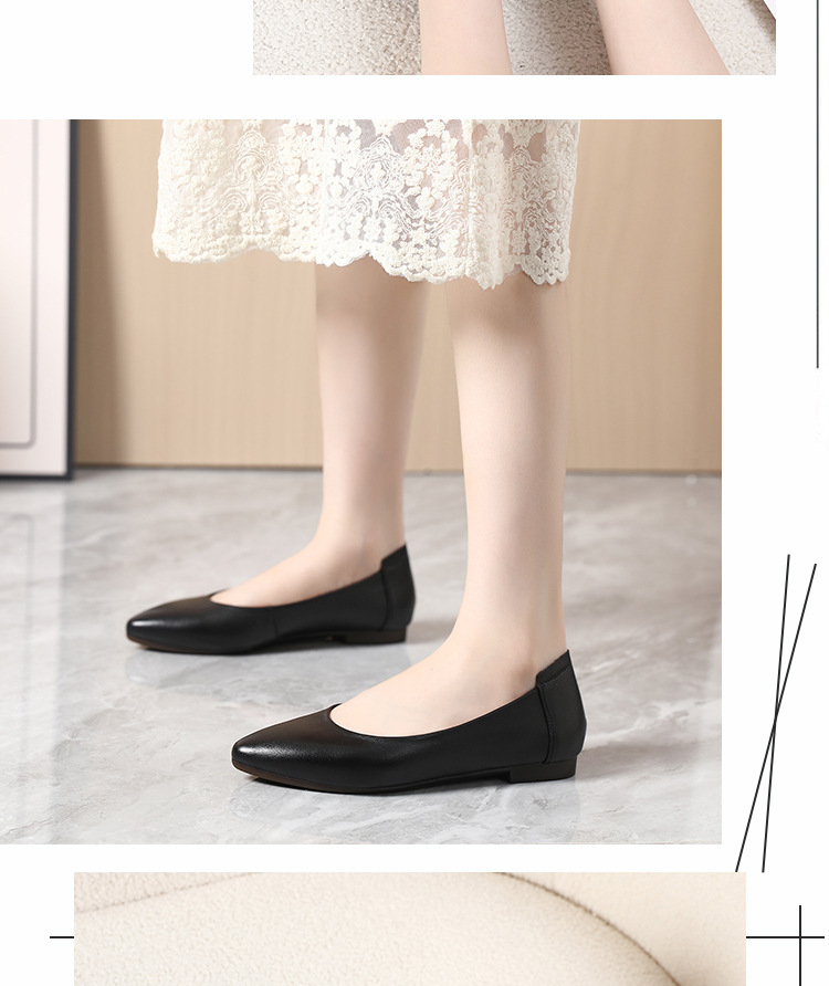 D2428 1020K GIÀY BỆT NỮ JINRYUA MŨI NHỌN ĐẾ MỀM MÙA XUÂN THU ĐÔNG PHONG CÁCH HÀN QUỐC GIÀY DÉP NỮ DA BÒ G03 SẢN PHẨM MỚI