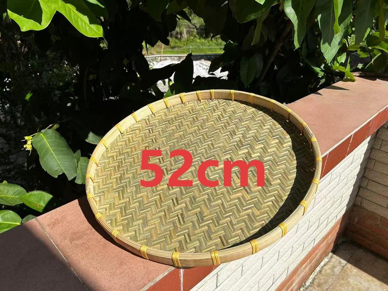 竹编圆簸箕无孔竹筛子家用晾晒网竹制品竹匾绘画装饰舞蹈道具|undefined