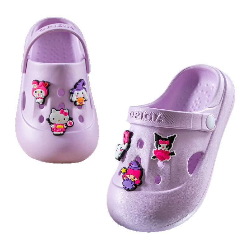 Детские сверхмягкие тапочки в стиле Crocs для мальчиков, нескользящие платформенные сандалии, для прогулок на улице, для подростков, можно носить двумя способами
