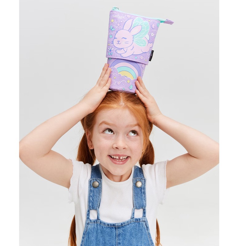 Simggle conejo hombro descompresión mochila escolar mensajero bolsa de comida taza de té con leche taza de agua bolsa de lápices retráctil