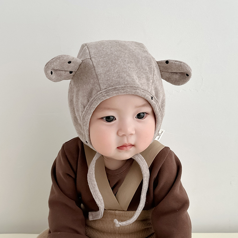 Bonito punto de onda orejas gorras para bebés primavera y otoño a prueba de viento calentamiento gorras para bebés súper bonitas gorras para recién nacidos
