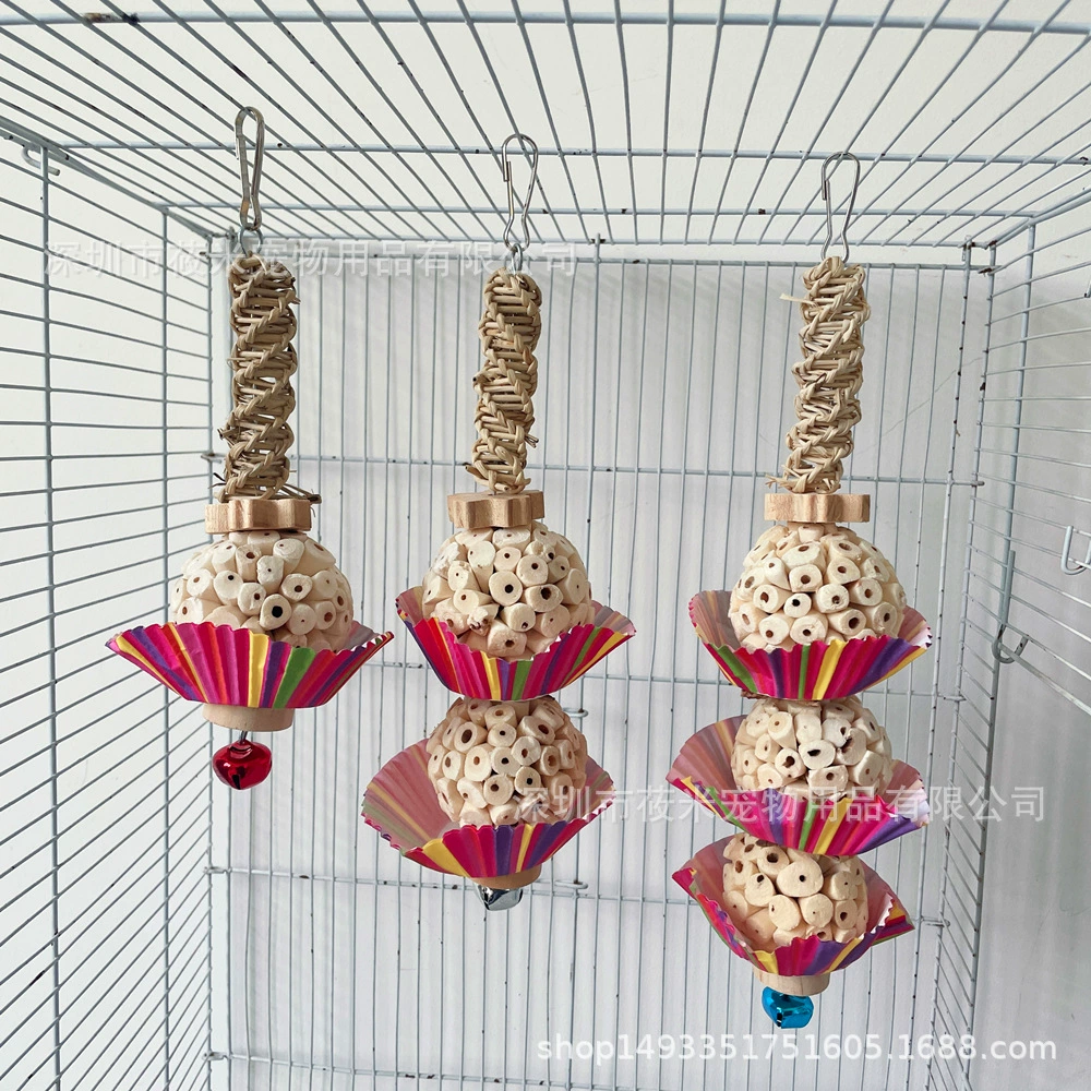 Игрушка-попугай Игрушка для птиц Трава Молярная нить для зубов Ротанг Укус Игрушка Сломанная бумага Молярные зубы Снятие игрушек Фабрика Выход