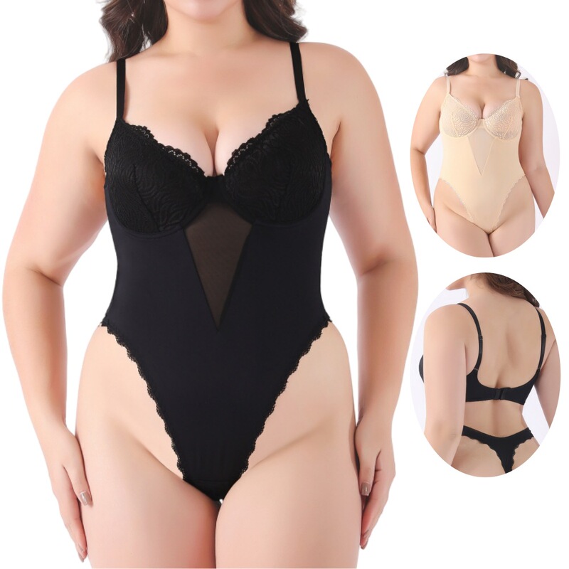 Cross-Border Plus-Size Shapewear Bodysuit European and American Style Body Shaping Corset Backless Triangle Tummy Control Shapewear