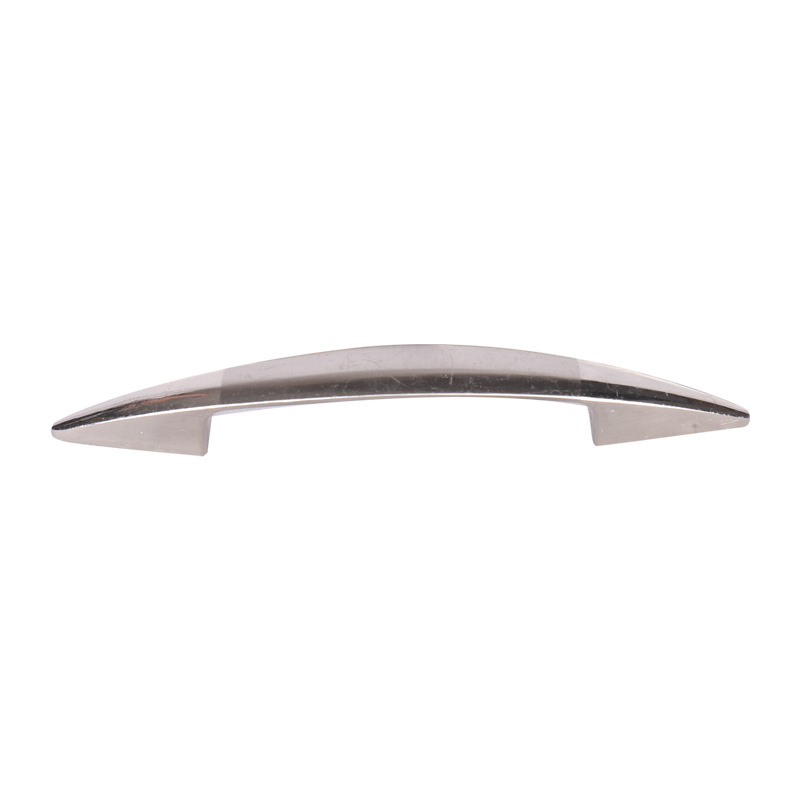 Aleación de zinc curva mango de muebles de hardware de ingeniería mango de puerta de armario negro mango de puerta de armario moderno simple plateado image 6